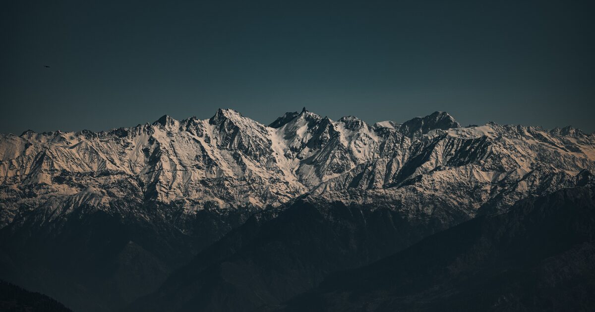 A snow-capped Himalayan mountain range